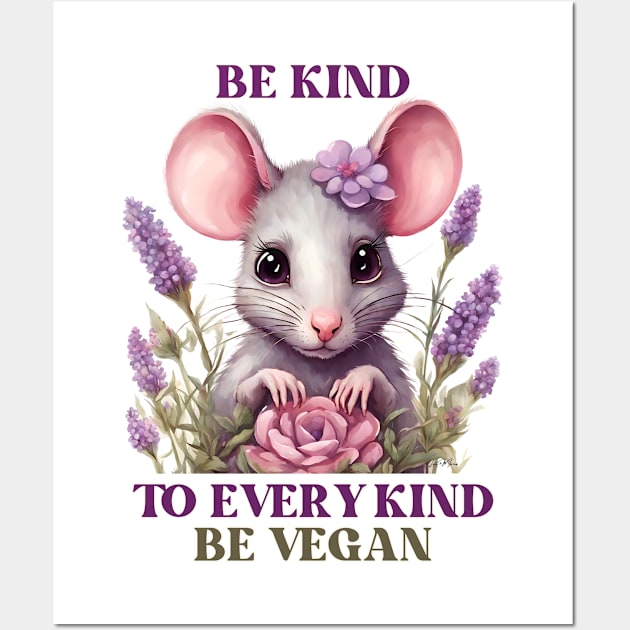 Be Kind Vegan Rat Wall Art by Greyhounds Are Greyt